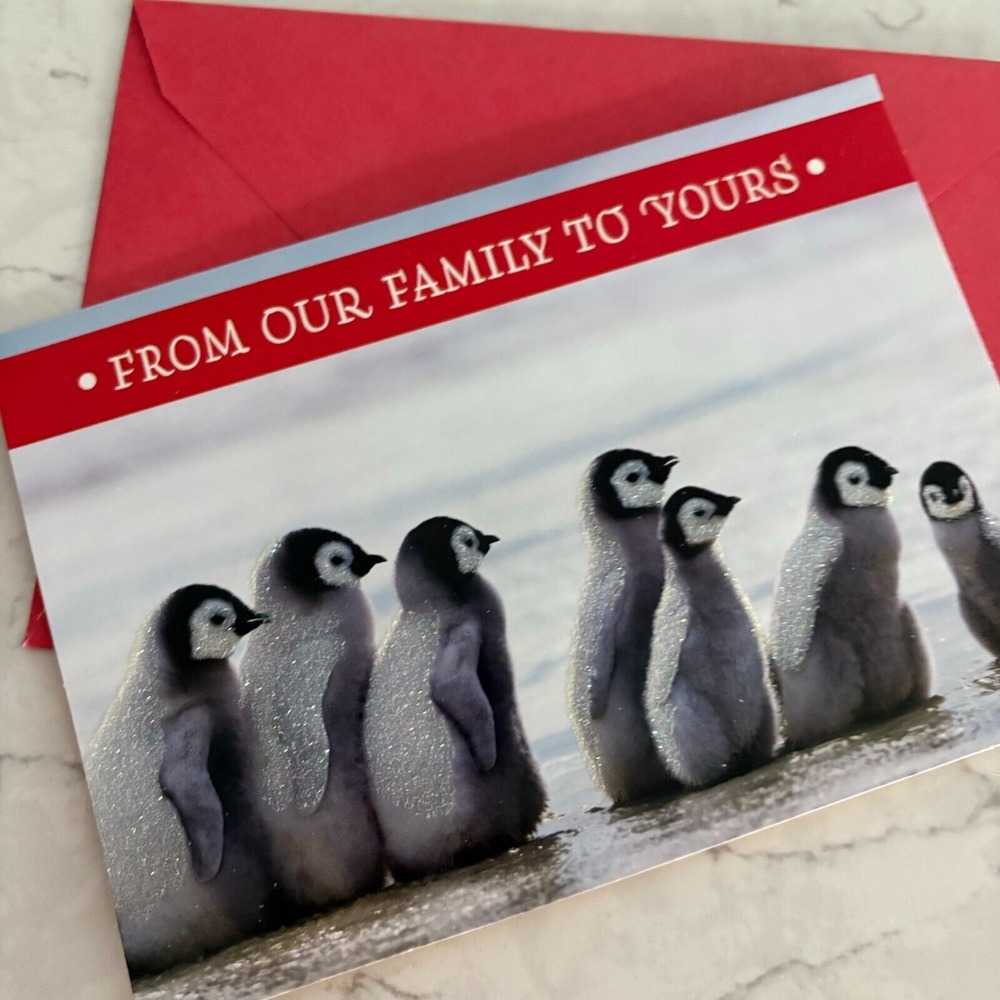 Penguins From Our Family To Yours Christmas Greeting Card National Geographic